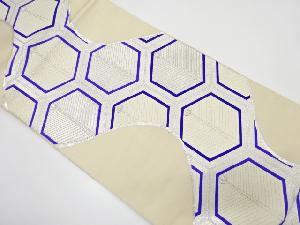 流水に亀甲繋ぎ・若松模様織り出し　全通袋帯